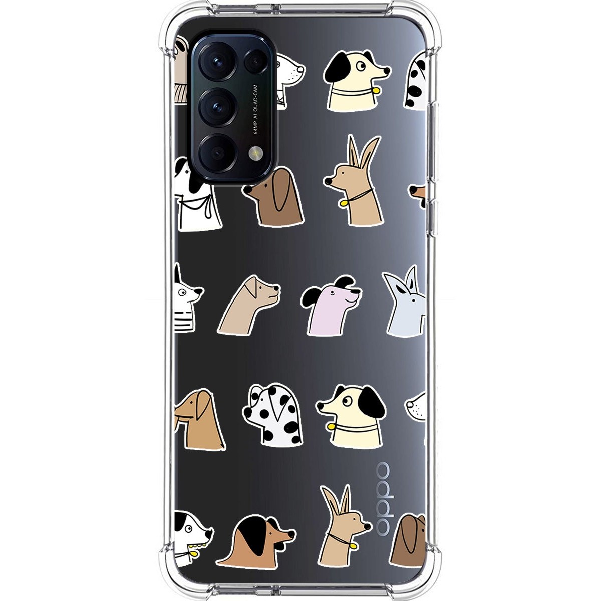 Tumundosmartphone Funda Silicona Antigolpes para Oppo Find X3 Lite 5G diseño Perros Dibujos