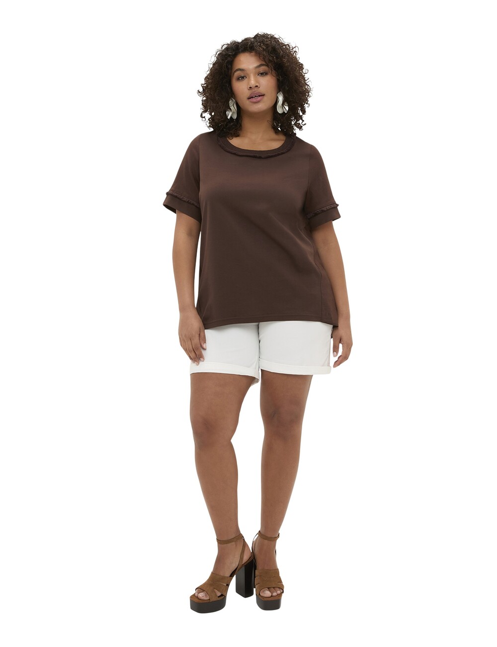 Fiorella Rubino - Camiseta bimaterial en mezcla de lino