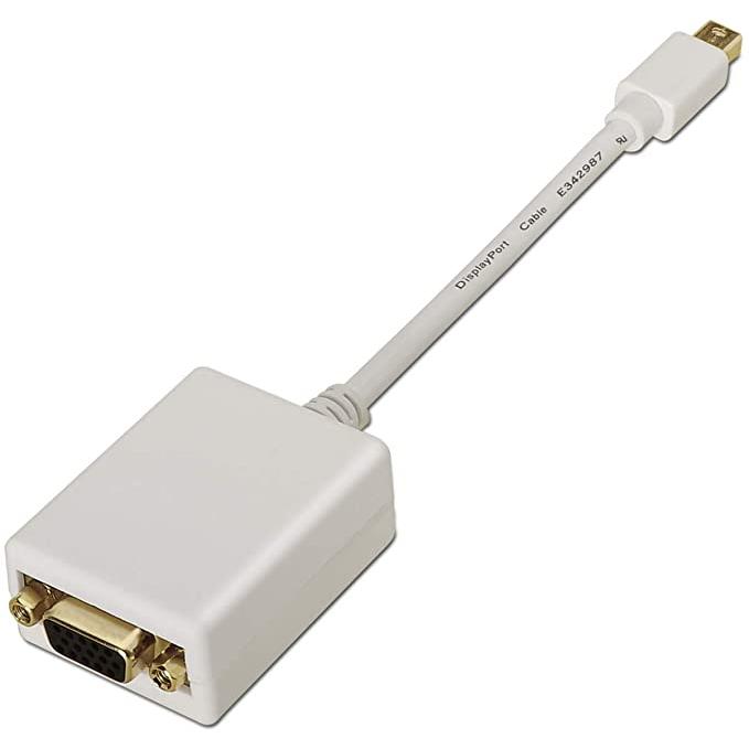 AISENS A125-0136 - Conversor Mini DP a SVGA y mDP/M-SVGA de 15cm, Color Blanco