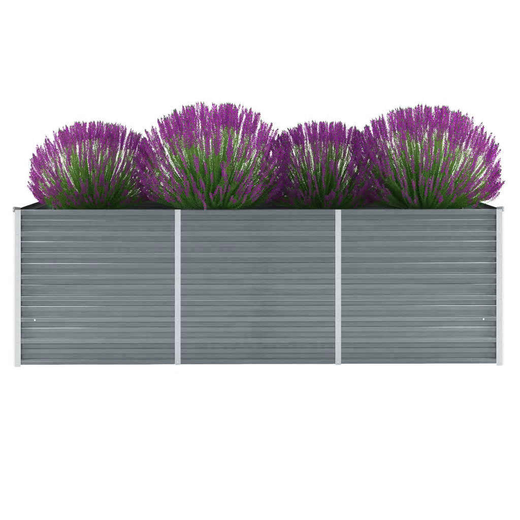 vidaXL Arriate de jardín de acero galvanizado gris dimensiones 240 x 80 x 77 cm,  240 x 80 x 45 cm,  160 x 40 x 77 cm y mas