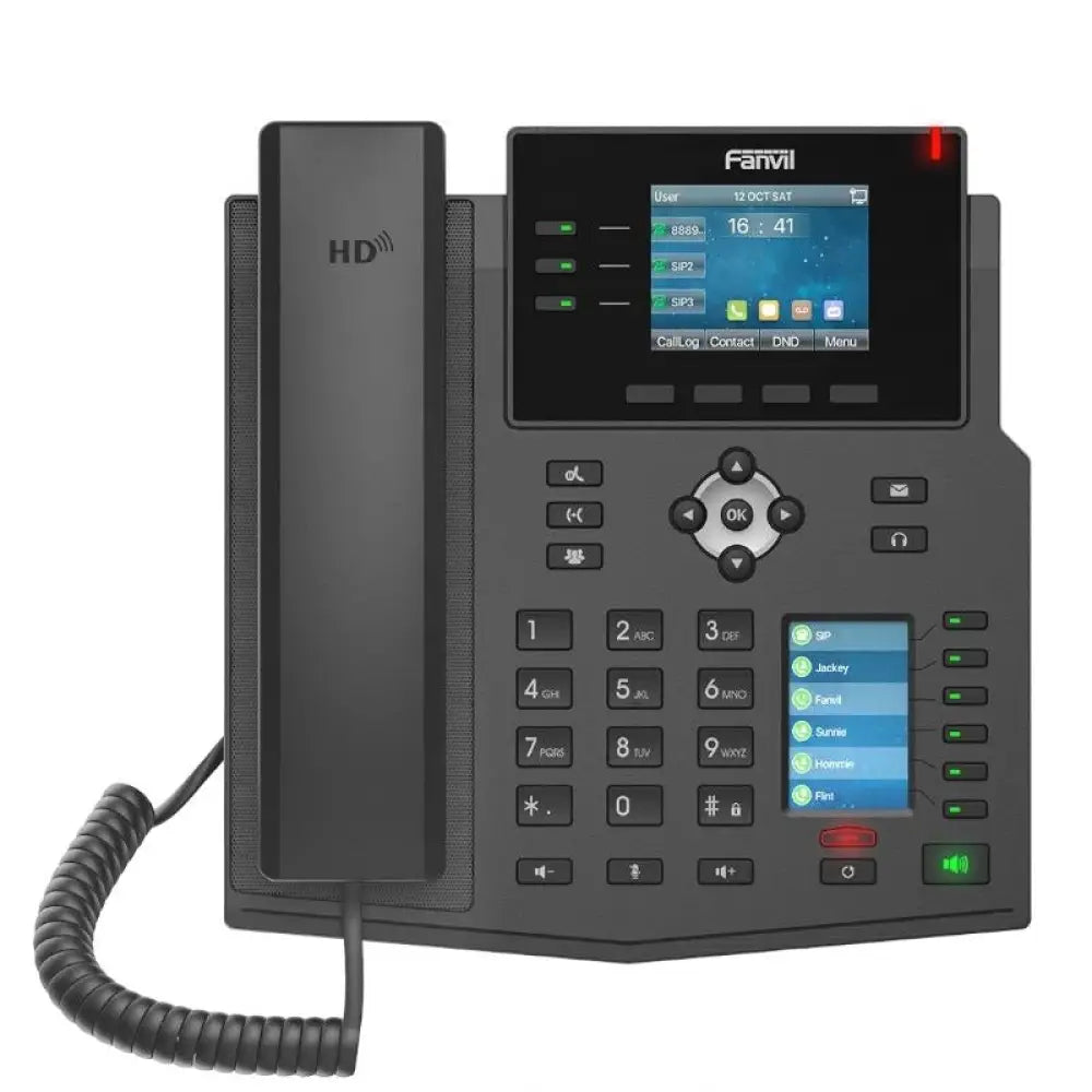 Teléfono IP Fanvil X4U Negro 12 líneas LCD 2.8"