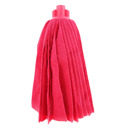 CABLEPELADO - Fregona Ecologica Micro Fibra Tiras Planas - Fregar - pamex - Limpieza - higiene - fregasuelos - Todo Tipo de Suelos y Superficies - Color Rojo