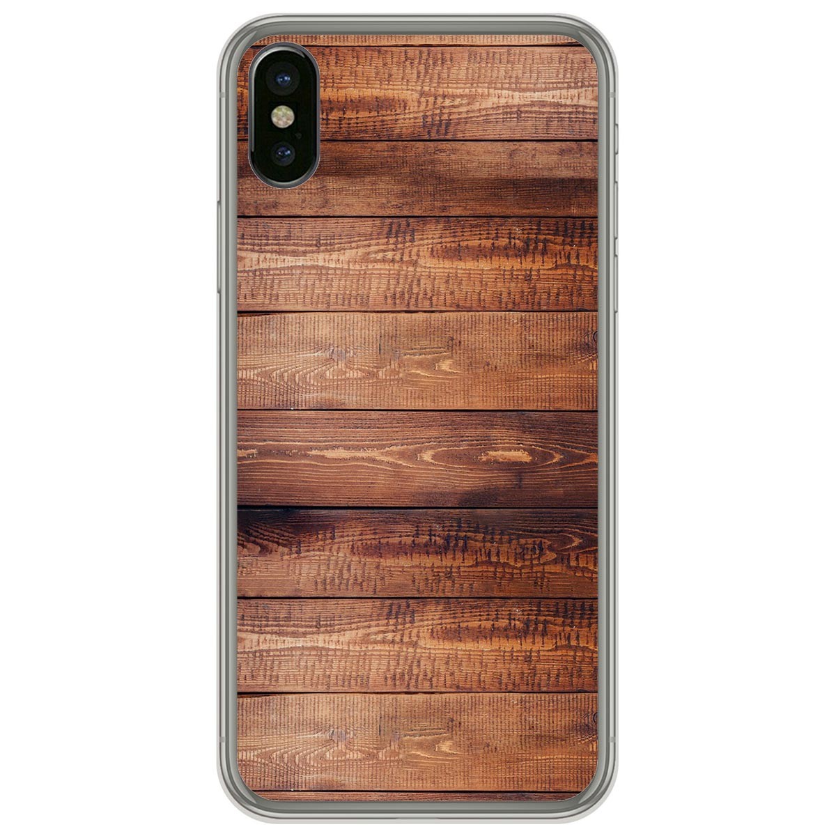 Tumundosmartphone Funda Gel Tpu para Iphone X / Xs diseño Madera 02 Dibujos