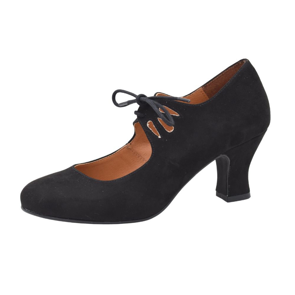 PASARELA - Zapatos de Baile Flamenco Napa Soft con Cordones para Mujer Soft  Mujer Color: Negro Talla: 35 : : Moda