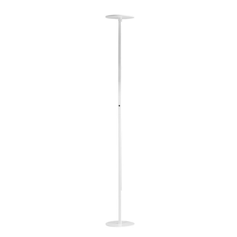 Regina - Lámpara de pie LED redonda de metal blanco orientable, altura 180 cm, Fabas Luce - Luz LED integrada de 35 W, CCT (3000K-6000K)