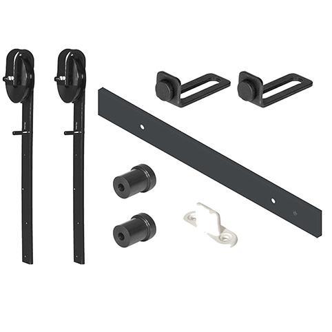 Kit puerta granero nylon 1.8 m 30x5 negro kit 1,8 mt
