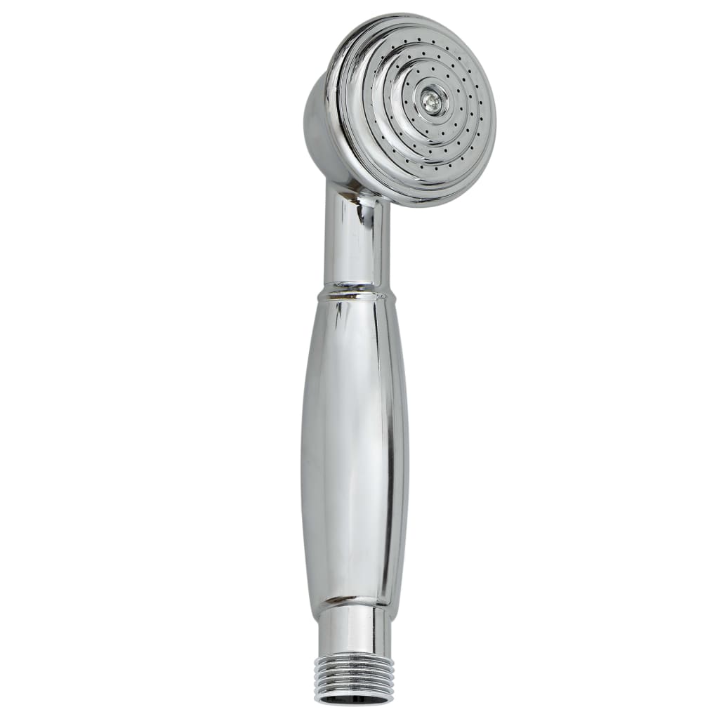 vidaXL Grifo de bañera 2 mandos + desviador y alcachofa cromado retro