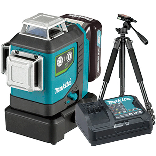 MAKITA - Nivel Láser Verde MAKITA SK700GD 3 Lineas 12V 2.0Ah + Batería + Cargador + Tripode