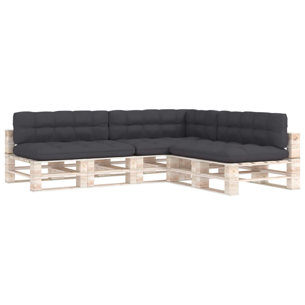 Vidaxl Cojines para Sofá de Palets 7 Piezas - Color Antracita, Gris, Crema - Cojín Decorativo de Asiento - Cojines de Muebles de Salon