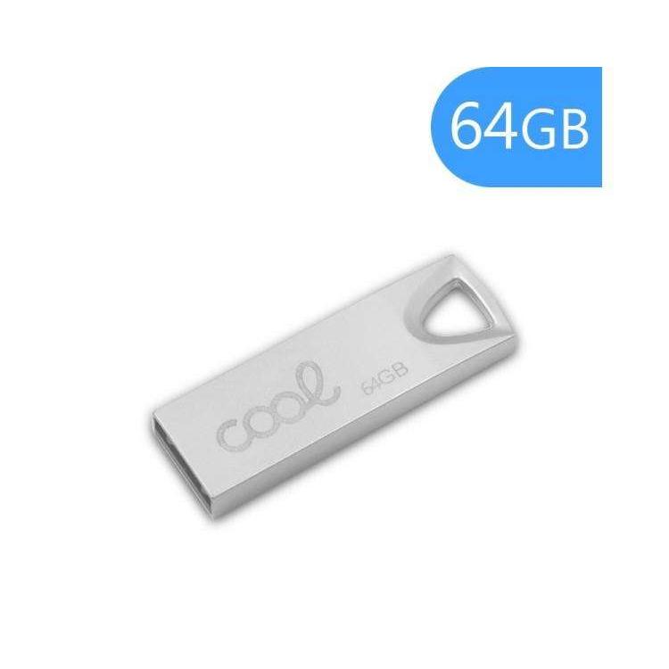 Memoria USB Pen Drive USB x64 GB 2.0 COOL Metal KEY Plata