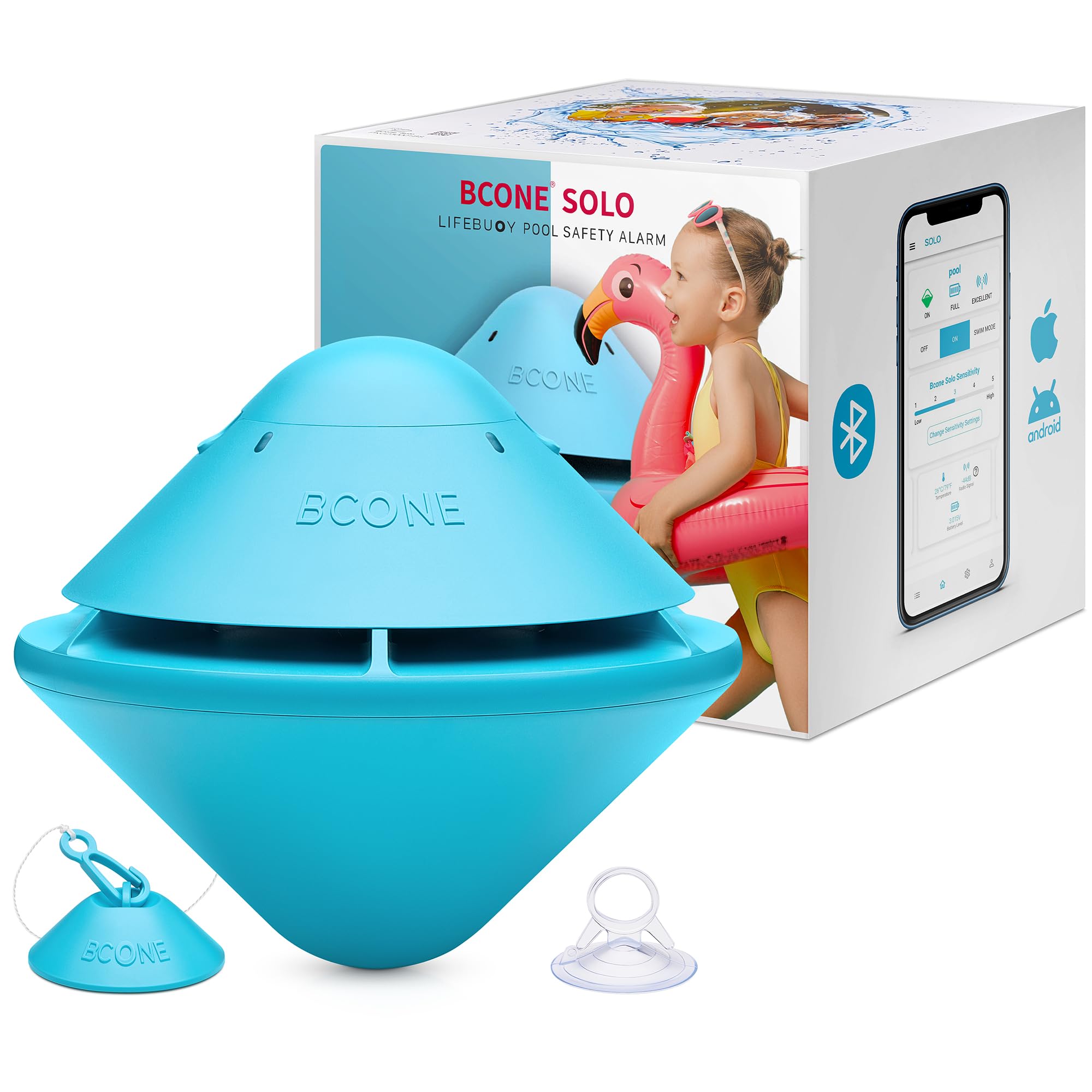 Lifebuoy Alarma de Piscina Solo Bluetooth para Piscinas Sobre el Suelo y en el Suelo