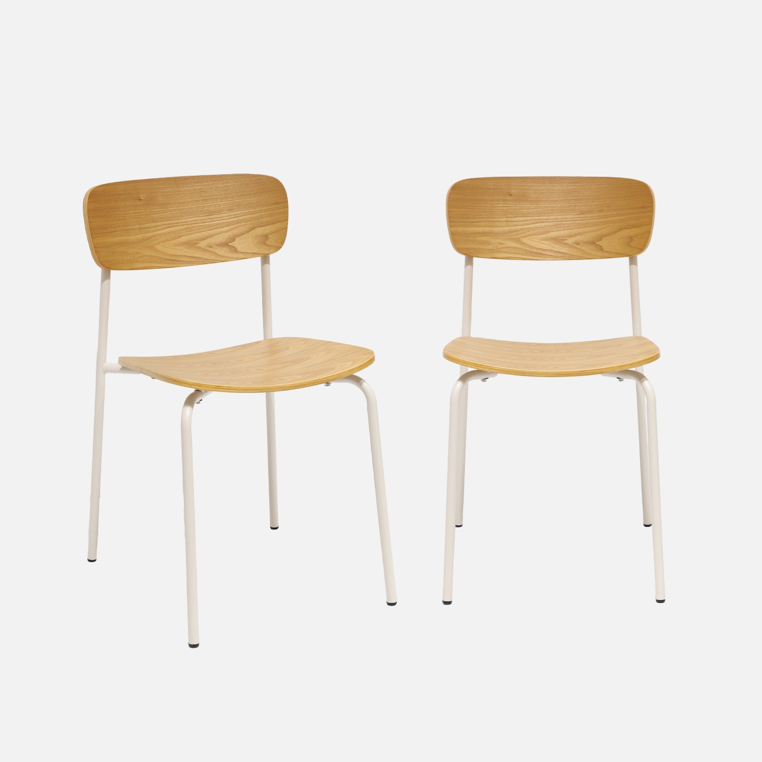 sweeek - Silla vintage de metal y contrachapado, set de 2 , Toby , 43x51x77