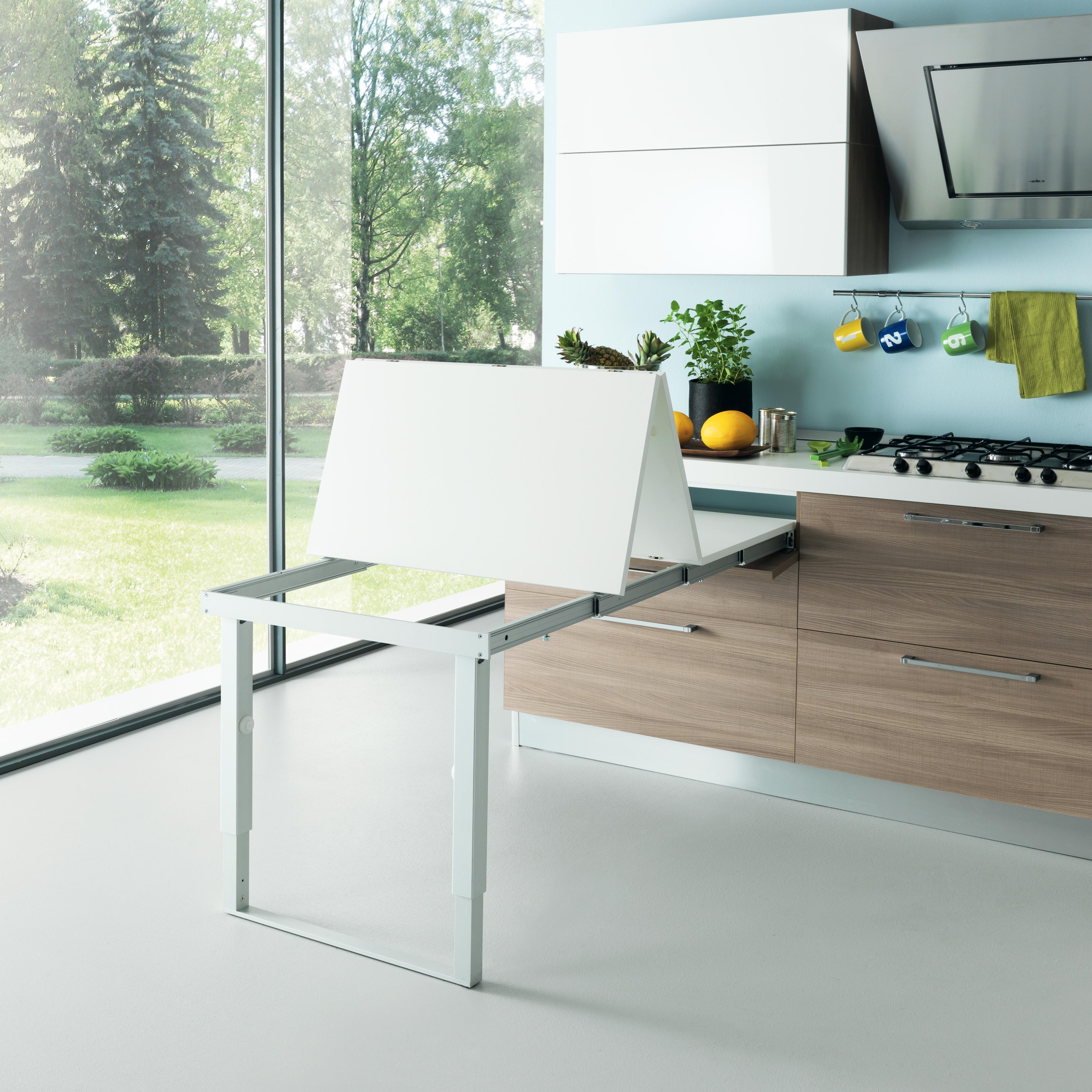 Guías para mesa extensible party, aluminio, anodizado inox