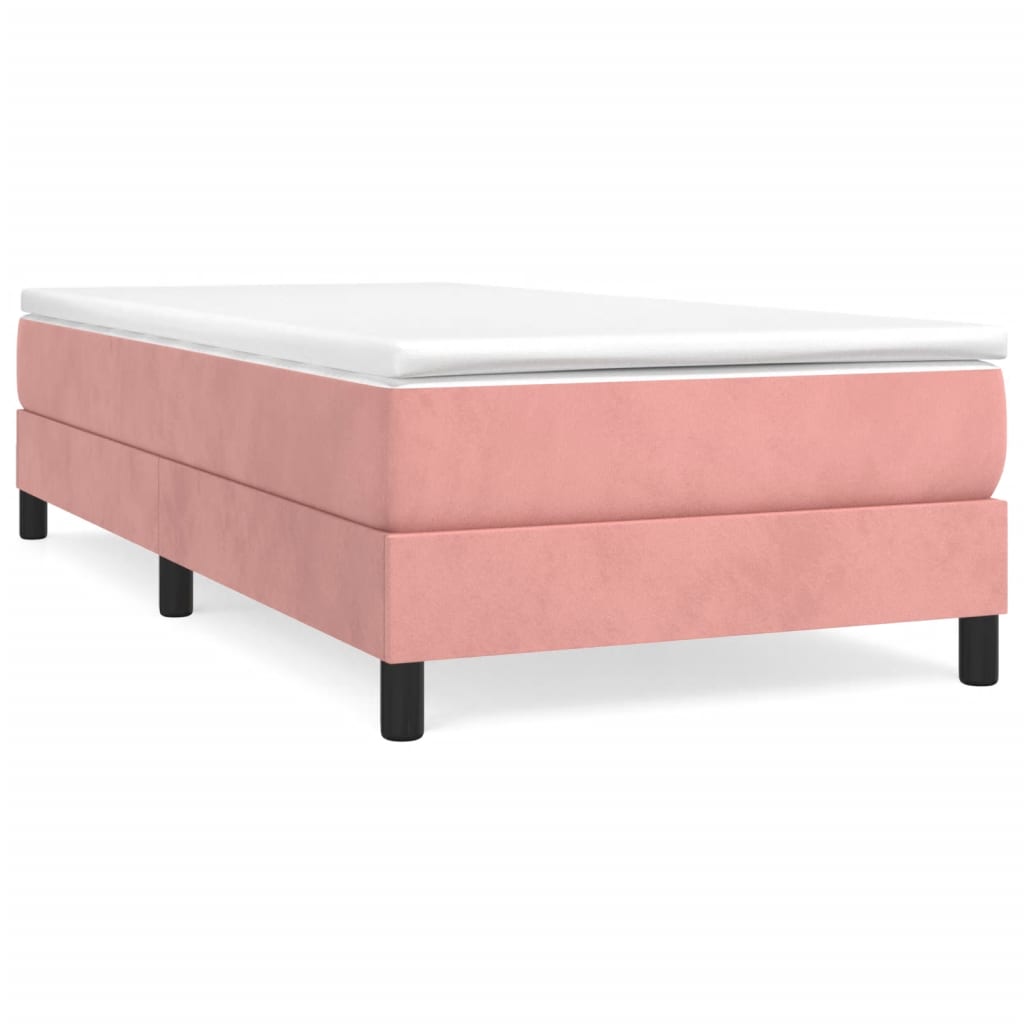 vidaXL Estructura de cama con somier terciopelo rosa 80x200 cm