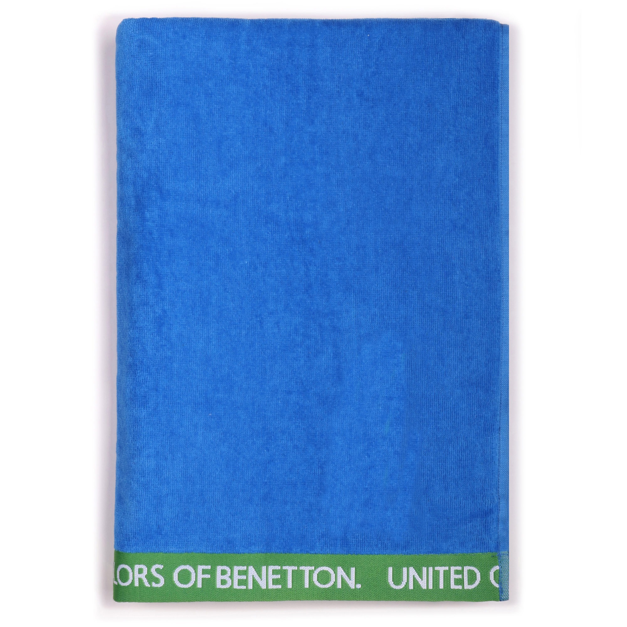 United Colors Of Benetton - Toalla de Playa Azul 90x160cm 380GSM Velour 100% Algodón - Alta Calidad y Suavidad - Certificación OEKO-TEX y BCI