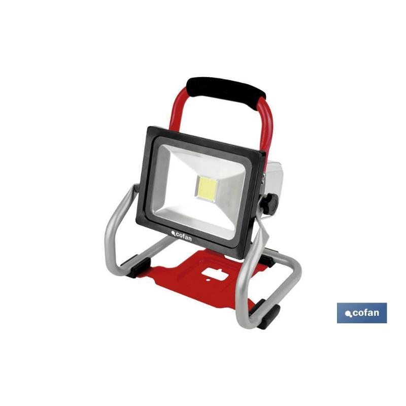 Foco led portátil a bateria li-ion 18v 20w