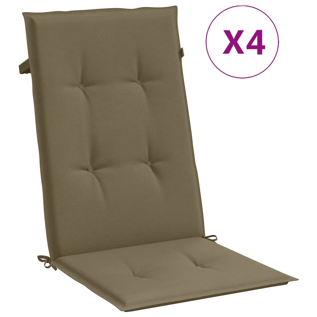 Cojines para Silla Respaldo Alto Vidaxl - Pack 4 - Color Antracita Melange