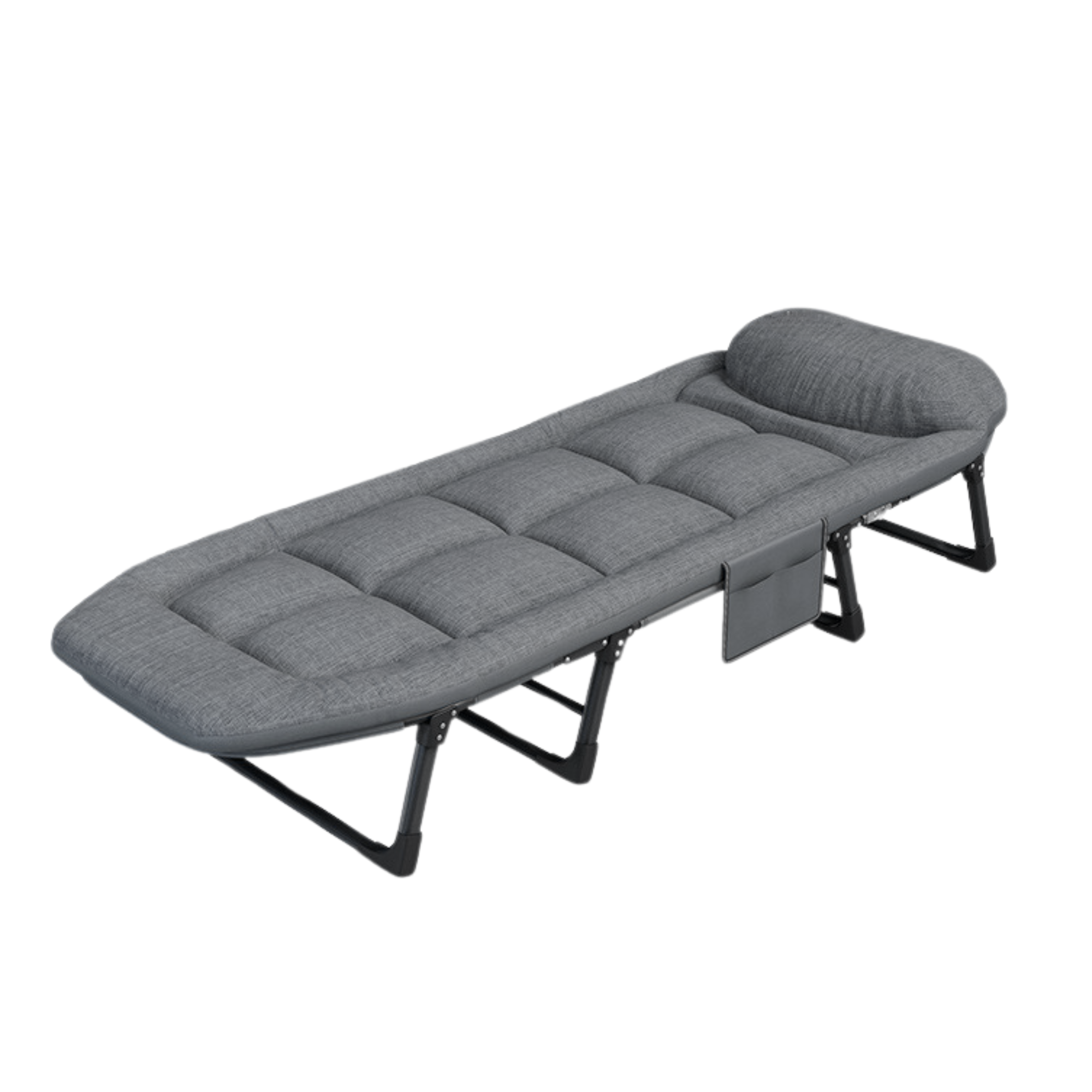 MAGIC SELECT. Cama de Camping Acolchada. Cama para Acampar Plegable. Cama de Campo. Cama de Viaje con Almohada, Bolsillo. Algodón y Lino. Acerco al Carbono (200x63cm).