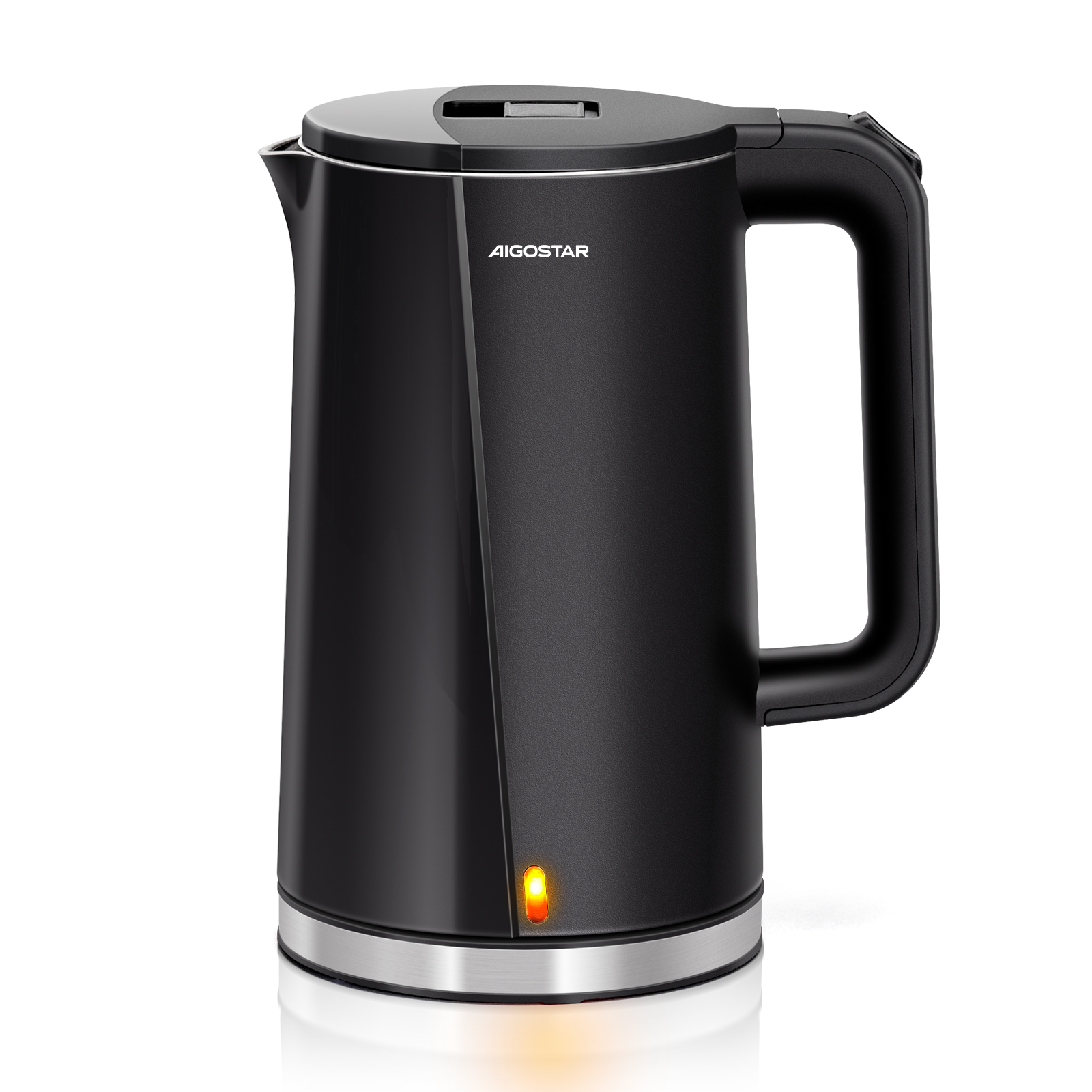AIGOSTAR Hervidores de Agua Eléctricos con Acero Inoxidable,  Doble Protección Contra El Escaldado, Ebullición Rápida, ( 1,7L 2200W)
