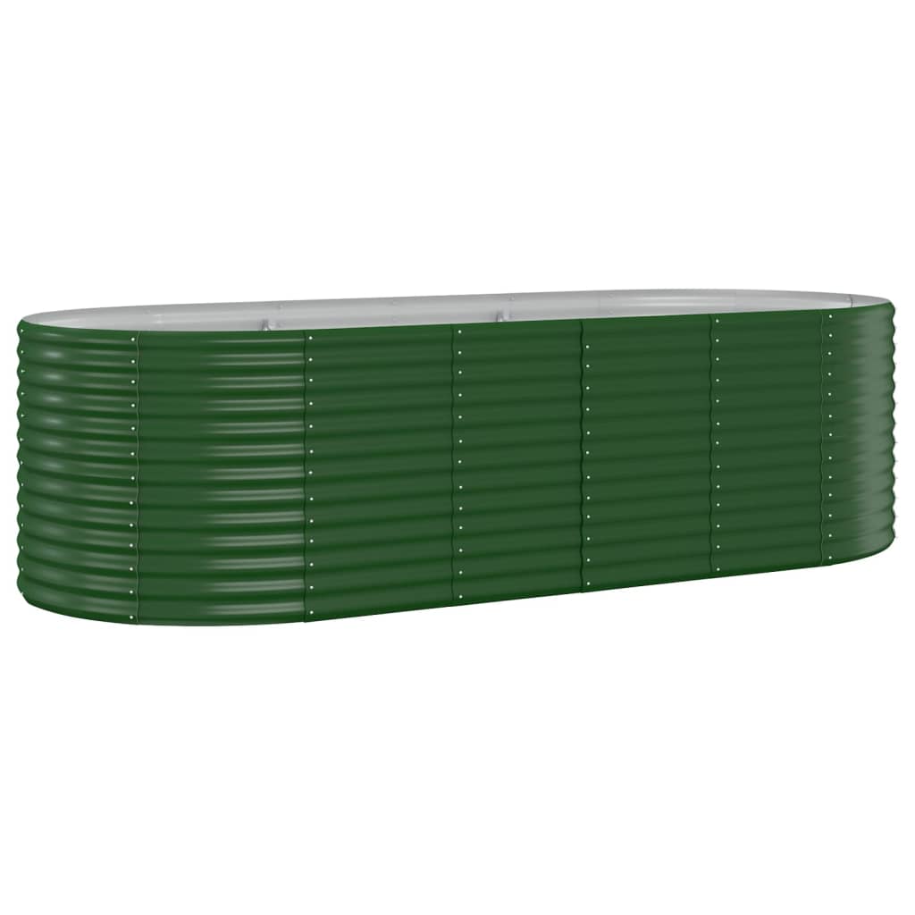 vidaXL Jardinera arriate acero recubrimiento polvo 249x100x68 cm Color Verde,  Gris,  Marrón y mas