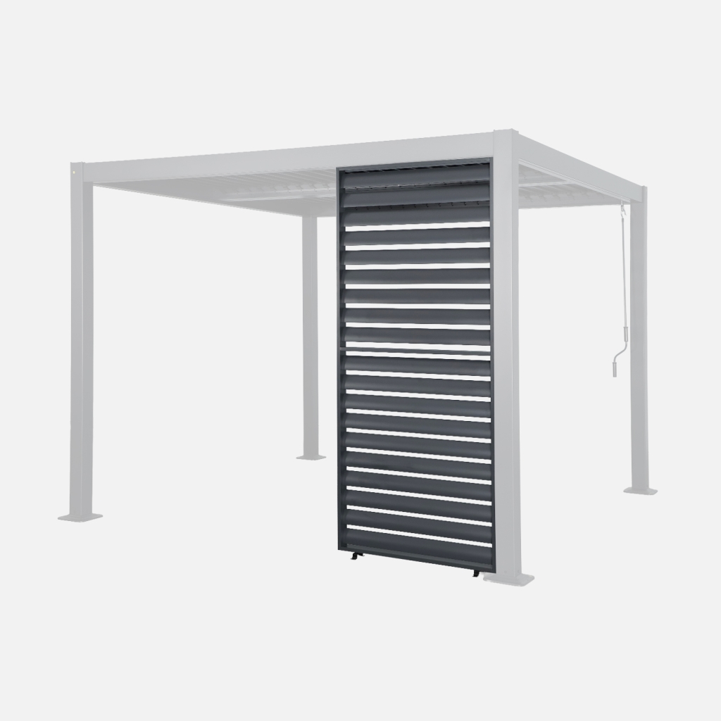 sweeek - Panel para pérgola bioclimática de aluminio de 1m , Palace panel con lamas fijas 1m , 90x10x208