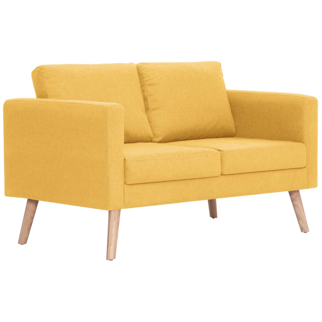 vidaXL Conjunto de sofás 2 piezas tela amarillo