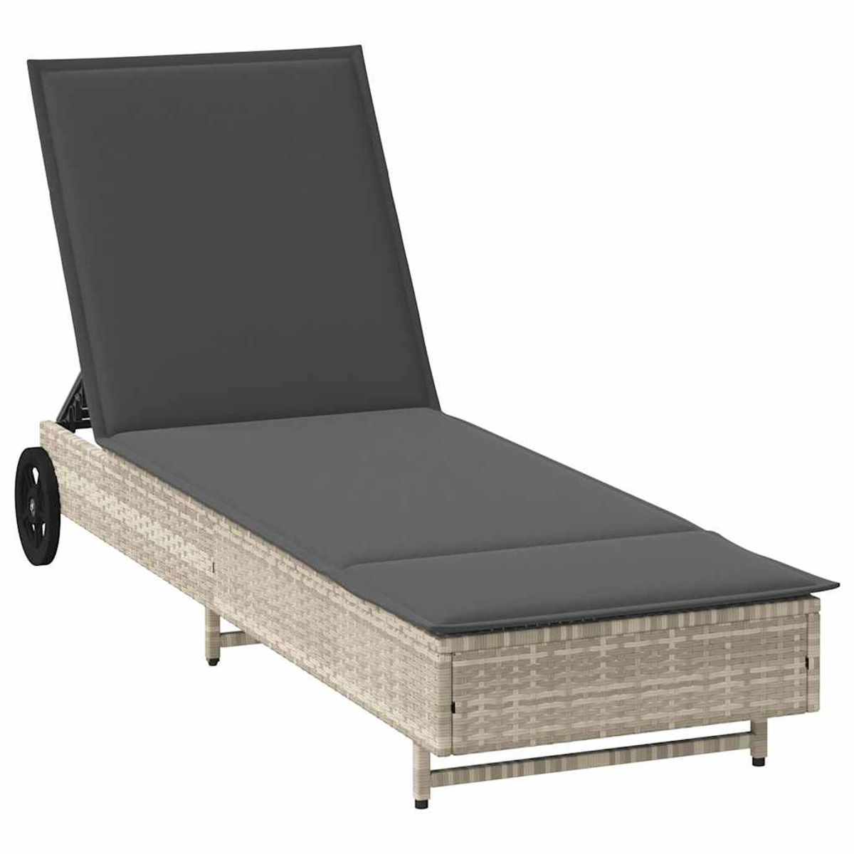 Tumbona Arenis reclinable 3 posiciones + 2 ruedas 80x179x55 cm