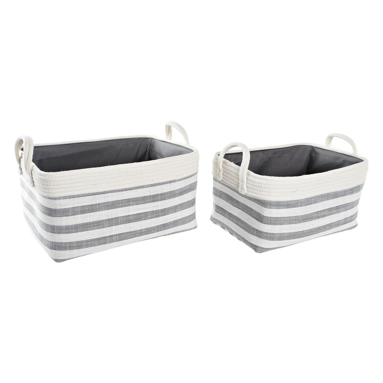 CESTA SET 2 ALGODON 40X30X23 GRIS DC200605 - EL MEJOR COMPLEMENTO PARA TU HOGAR FIJALO