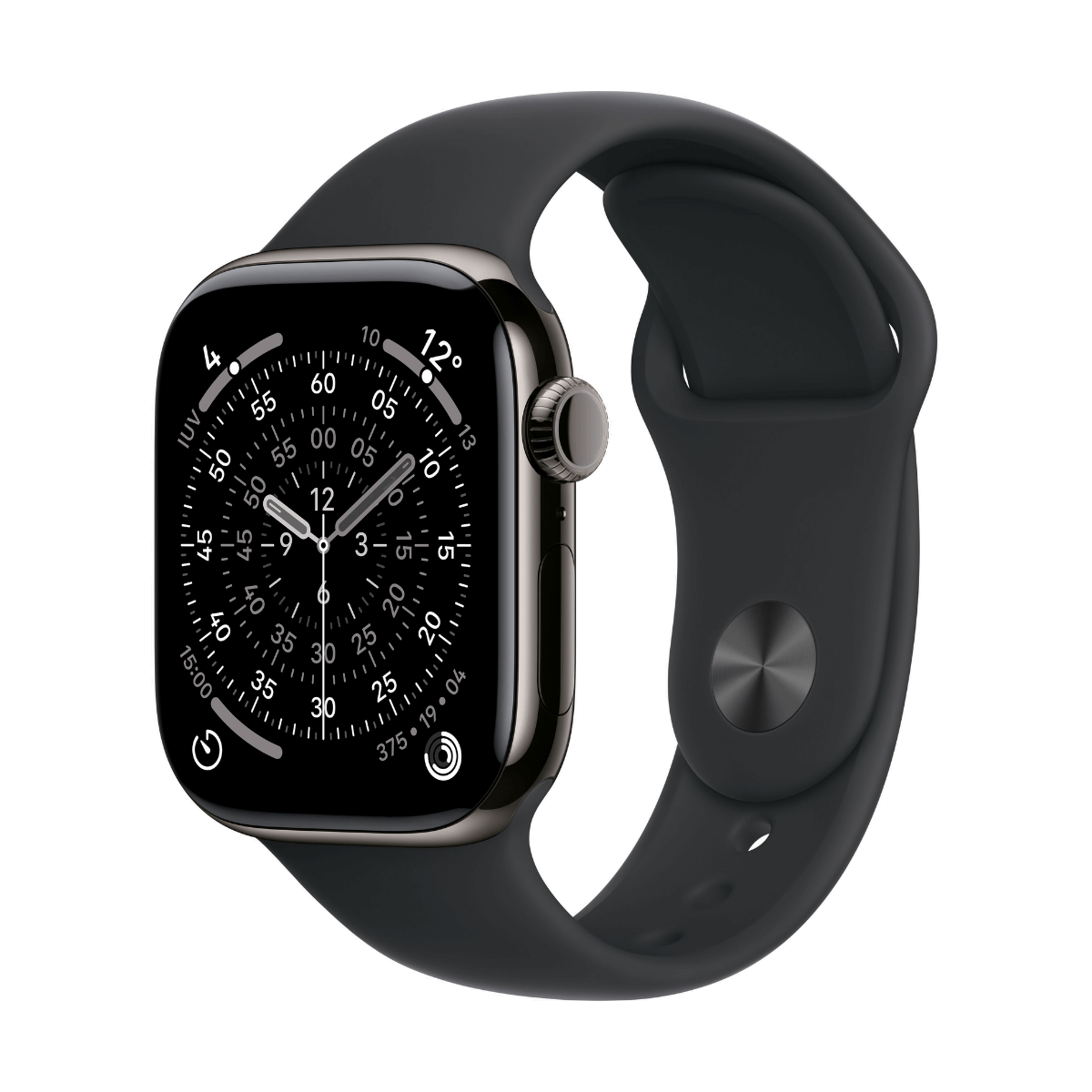 Apple Watch Series 11 GPS + Cellular 46mm Titanio Negro Pizarra y Correa Sport Band Negra - Talla M/L