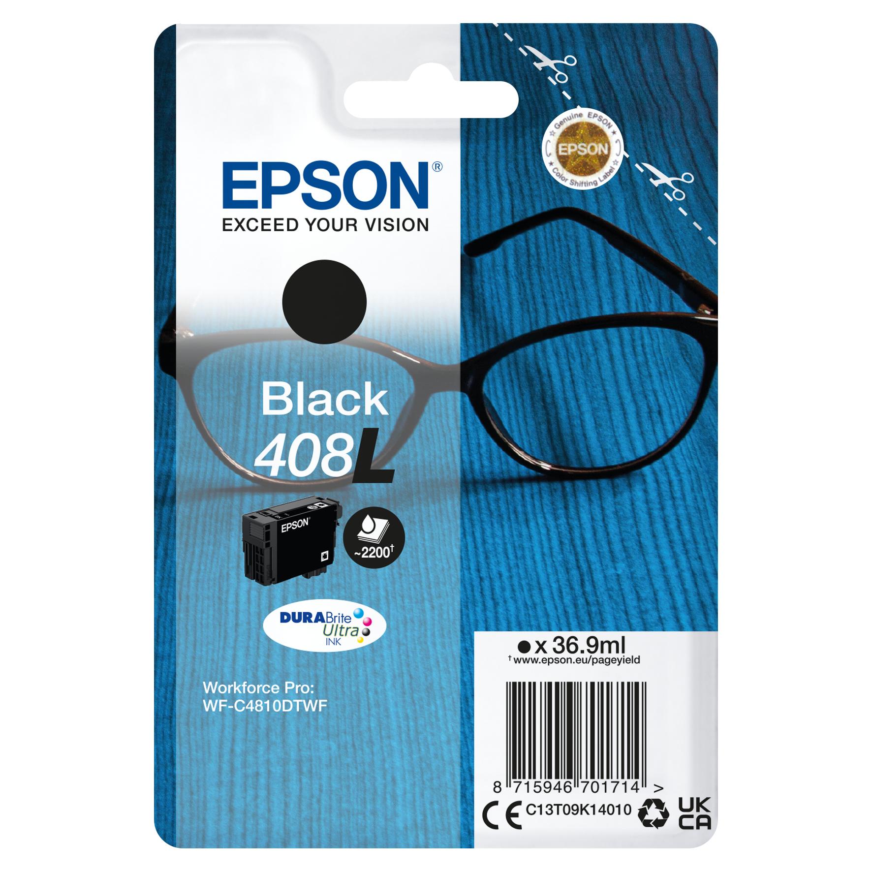 Epson Singlepack Black 408L DURABrite Ultra Ink Original Negro Para WorkForce Pro WF-C4810DTWF