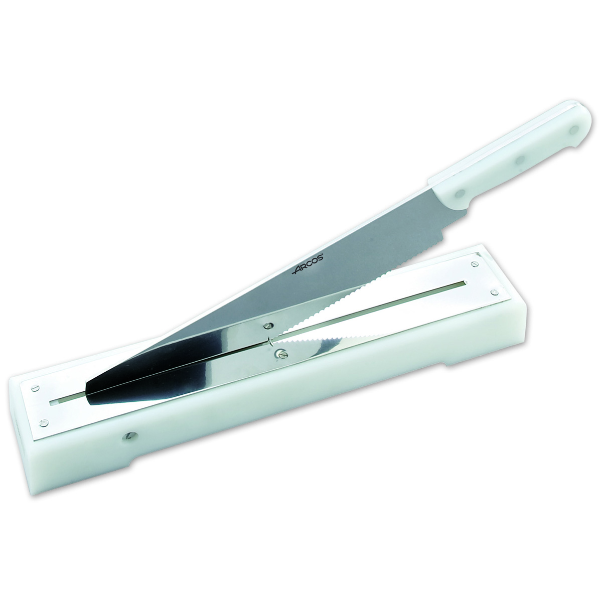 Cuchillo para cortar bacalao/pan Arcos 791600 con hoja de acero inoxidable y mango de plástico de 440 mm en caja