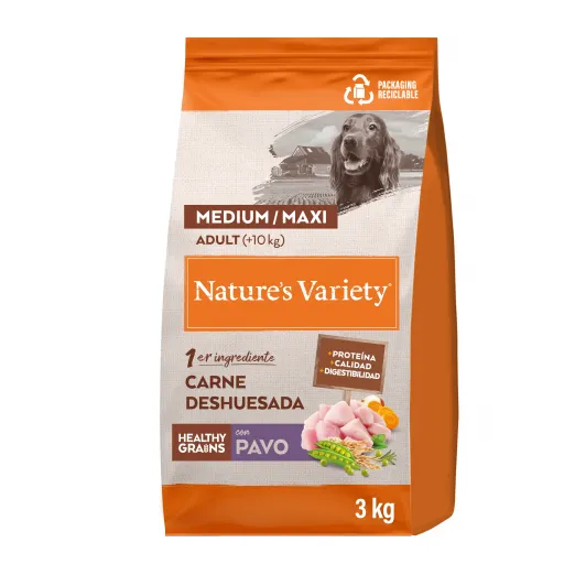 Nature's Variety Pienso Medium Adult Healthy Grain Pavo para Perros - 10+2 KG