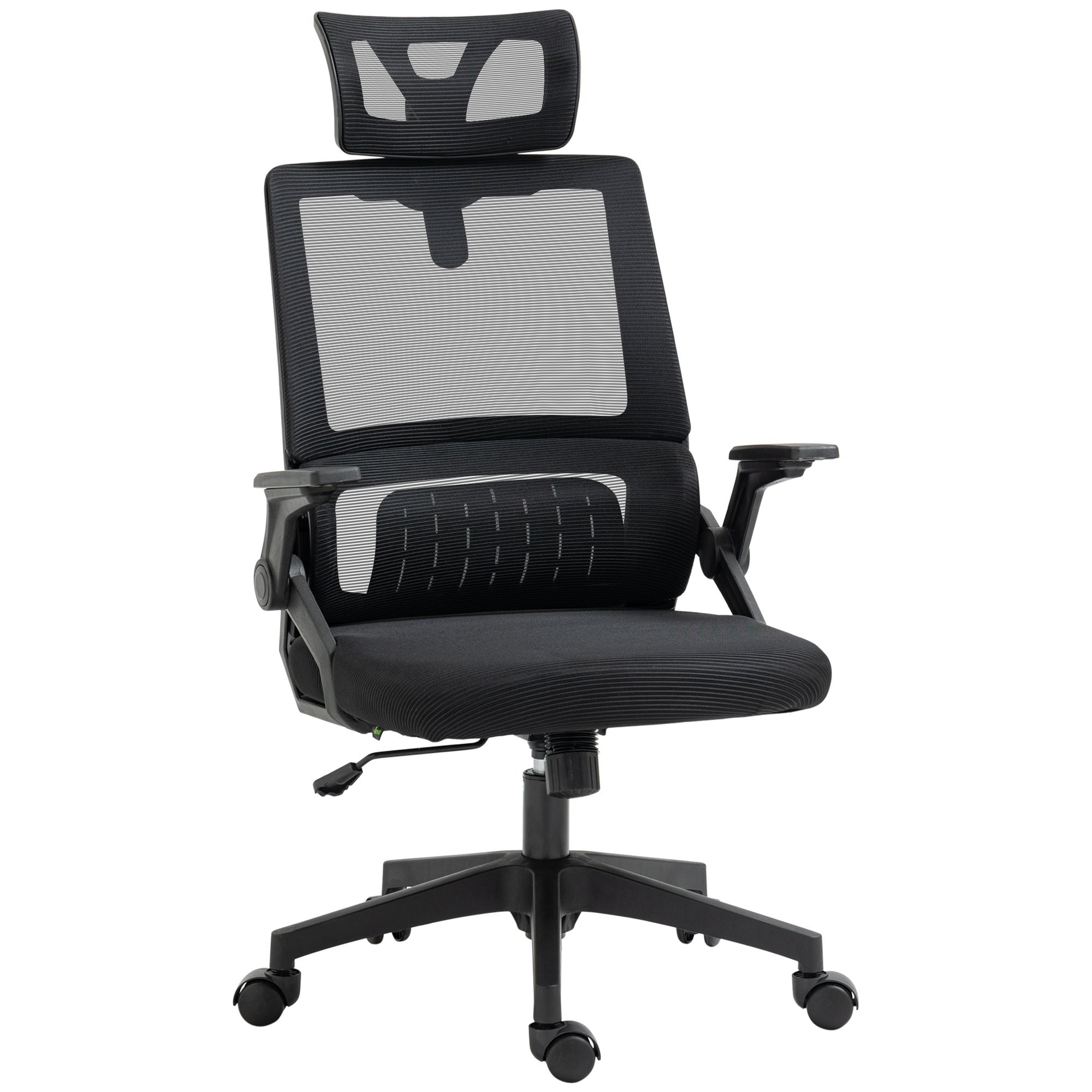 Vinsetto Silla de Oficina de Malla con Función de Basculante Silla de Escritorio Giratorio Altura Reposacabezas Ajustable y Reposabrazos Carga 120 kg para Estudio 58x61x102-119 cm