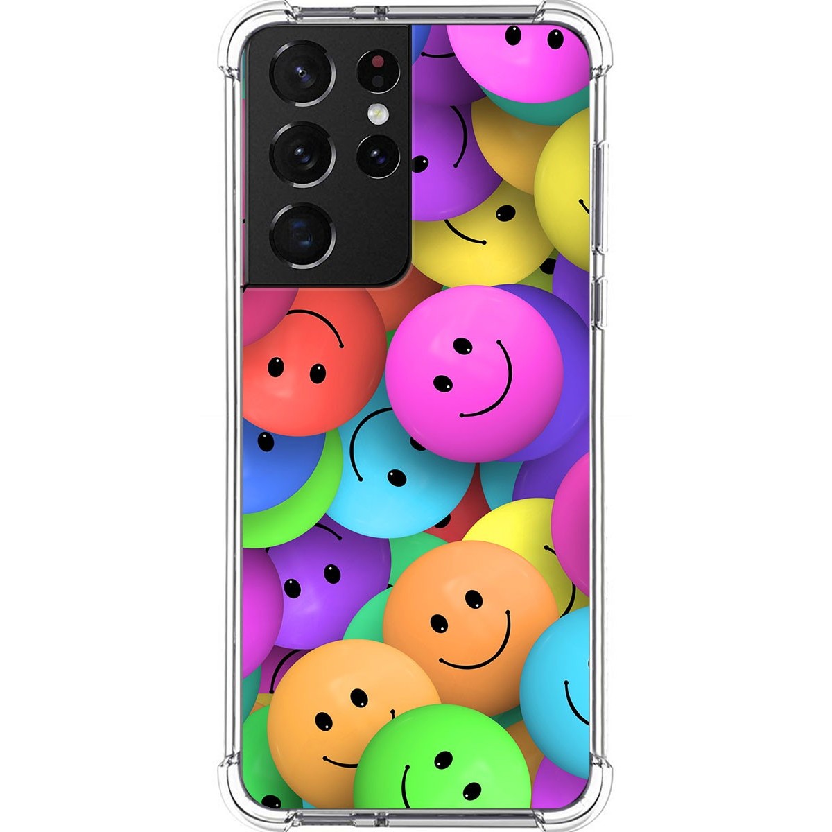 Tumundosmartphone Funda Silicona Antigolpes para Samsung Galaxy S21 Ultra 5G diseño Smile Dibujos