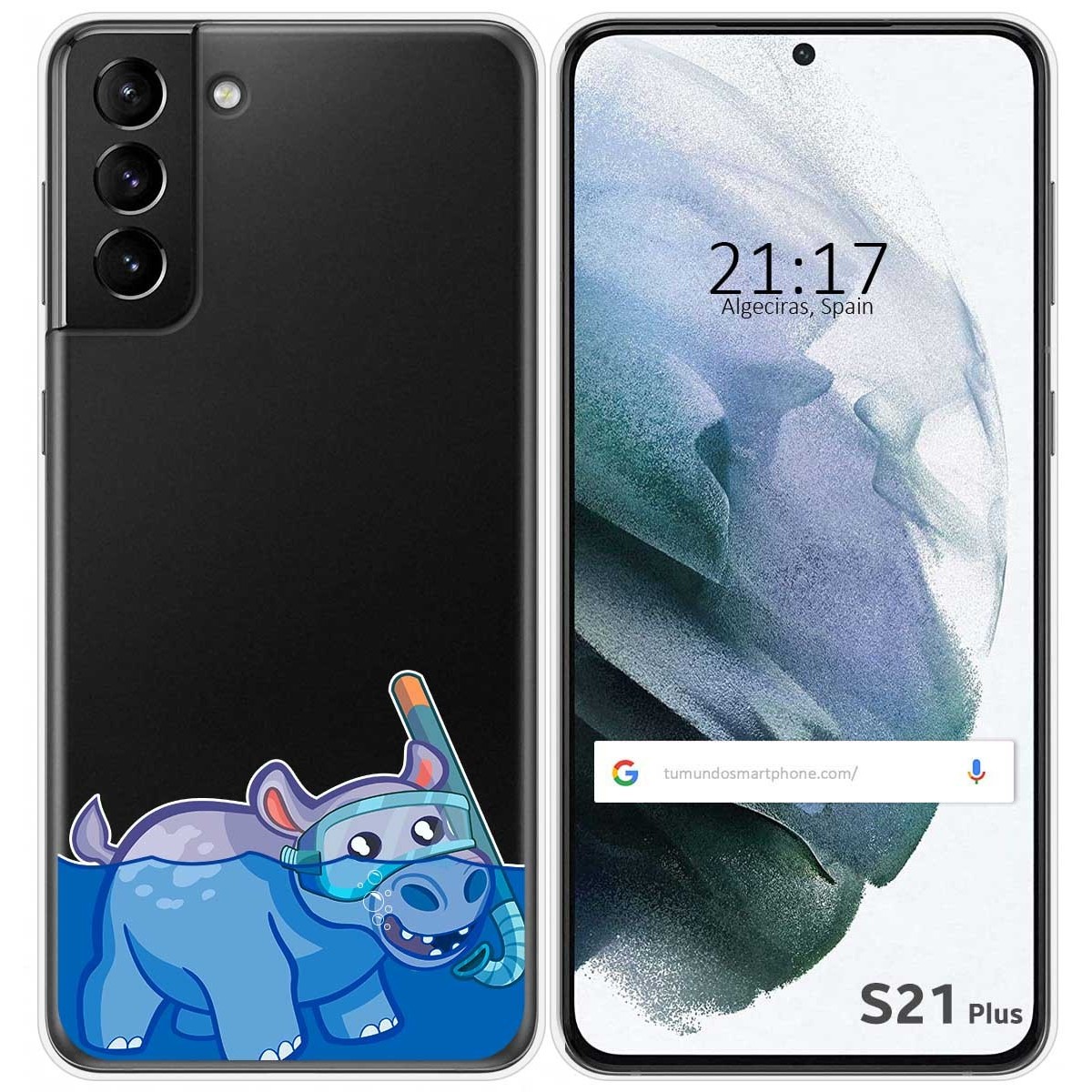 Tumundosmartphone Funda Gel Transparente para Samsung Galaxy S21+ Plus 5G diseño Hipo Dibujos