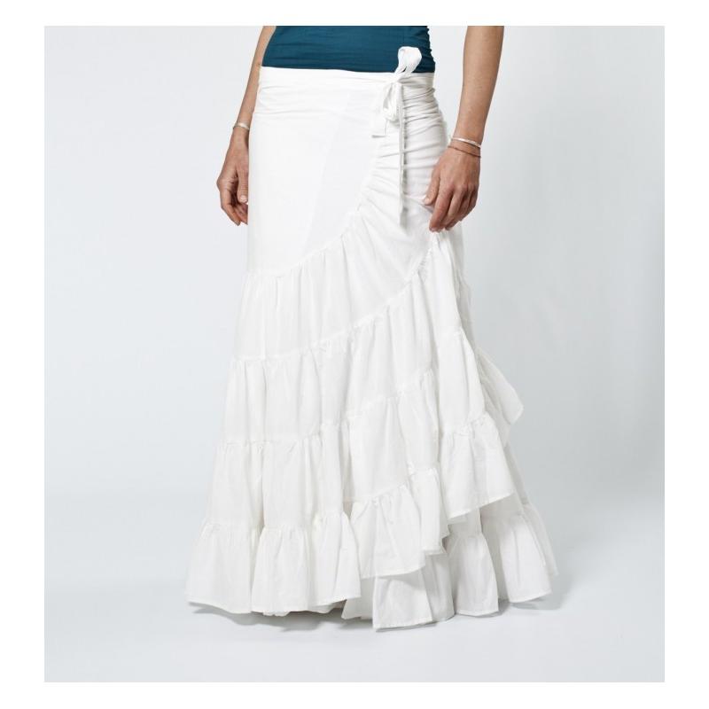 Falda Flamenca Larga Mujer 100% Algodón natural – Falda Flamenco Envolvente con Volantes | Talla Única Ajustable