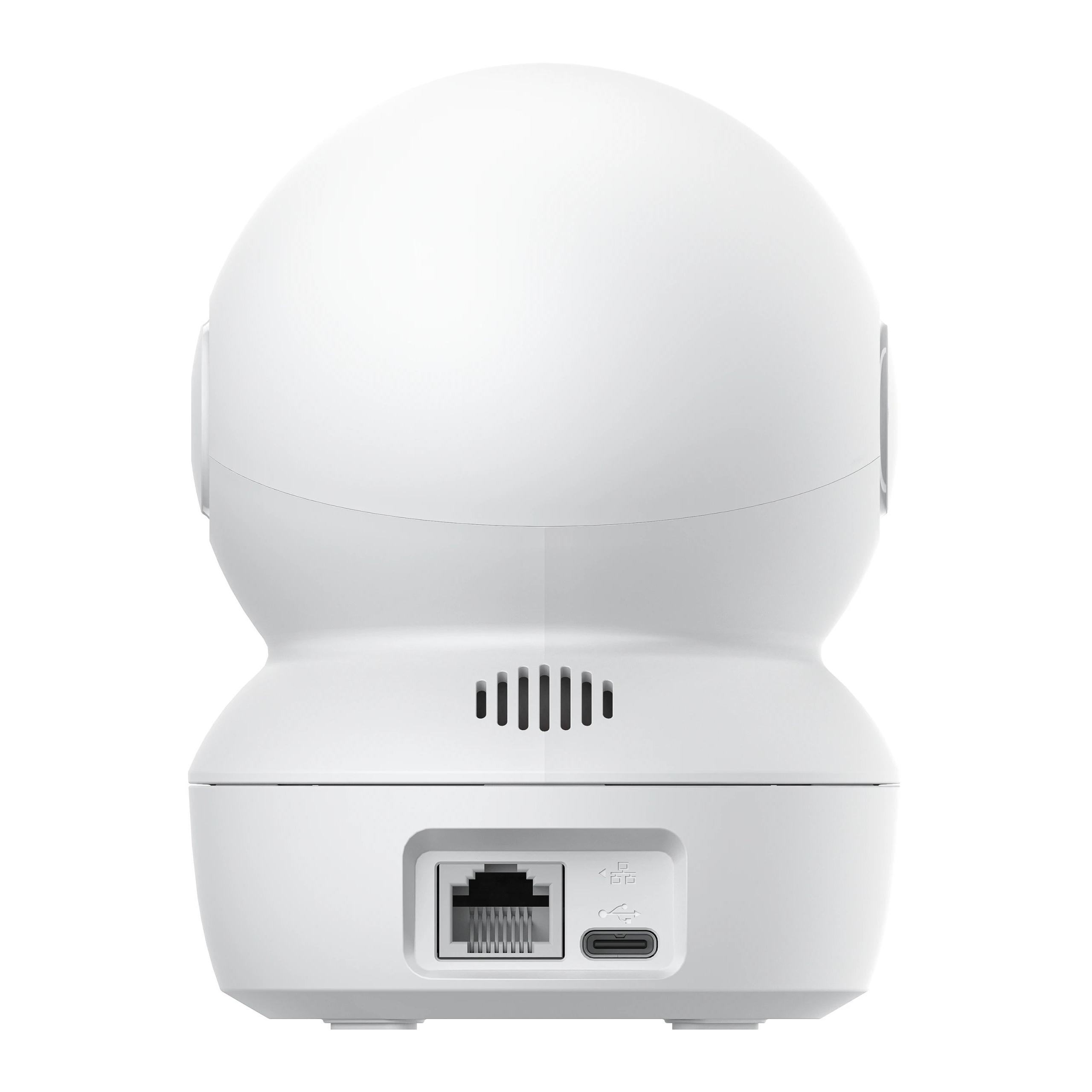 EZVIZ - Cámara de seguridad doméstica H6c Pro para escritorio y espacios interiores, esférica con resolución 2304x1296 píxeles, visión nocturna 24/7 y conexión Wi-Fi estable, color blanco