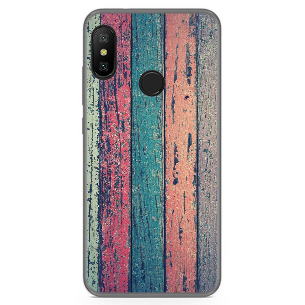 Tumundosmartphone Funda Gel Tpu para Xiaomi Redmi 6 Pro / Mi A2 Lite diseño Madera 10 Dibujos