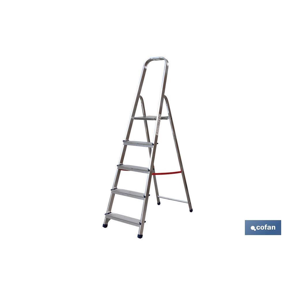Escalera de aluminio domestica desde 2 hasta 8 peldaños | Alturas desde 0,41 hasta 2,41 metros | Normativa EN 131; 1 UNIDADES