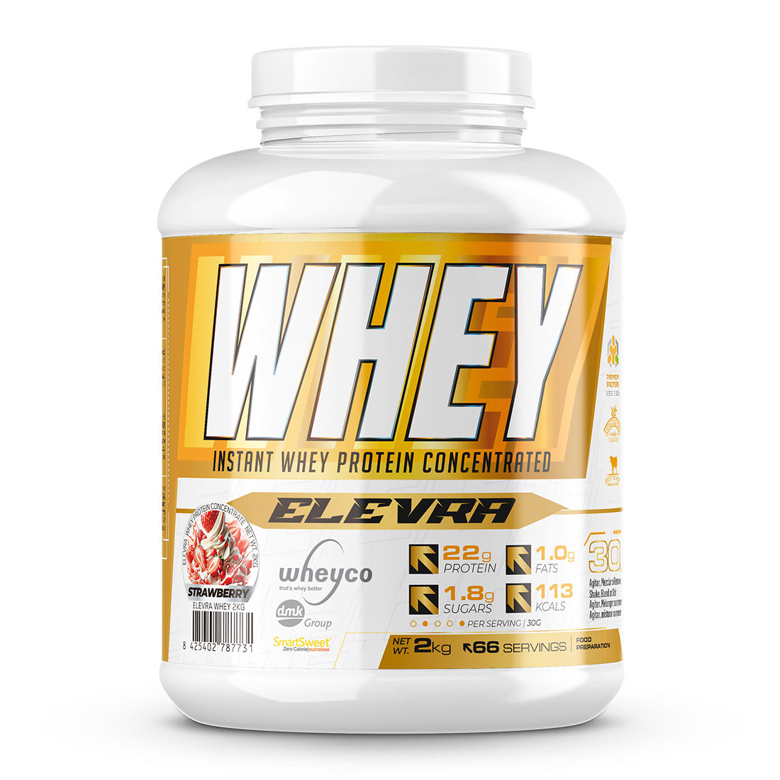 ELEVRA - 100% PRO Whey Protein 2kg / Esta fórmula superior de proteína de suero concentrada WHEYCO® se elabora mediante procesos de fabricación optimizados, directos al cliente final. Así se obtiene la máxima calidad al precio más competitivo del mercado