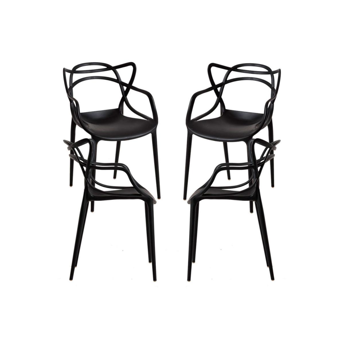 Regalos Miguel - Packs Sillas Jardín - Pack 4 Sillas Korme - Negro