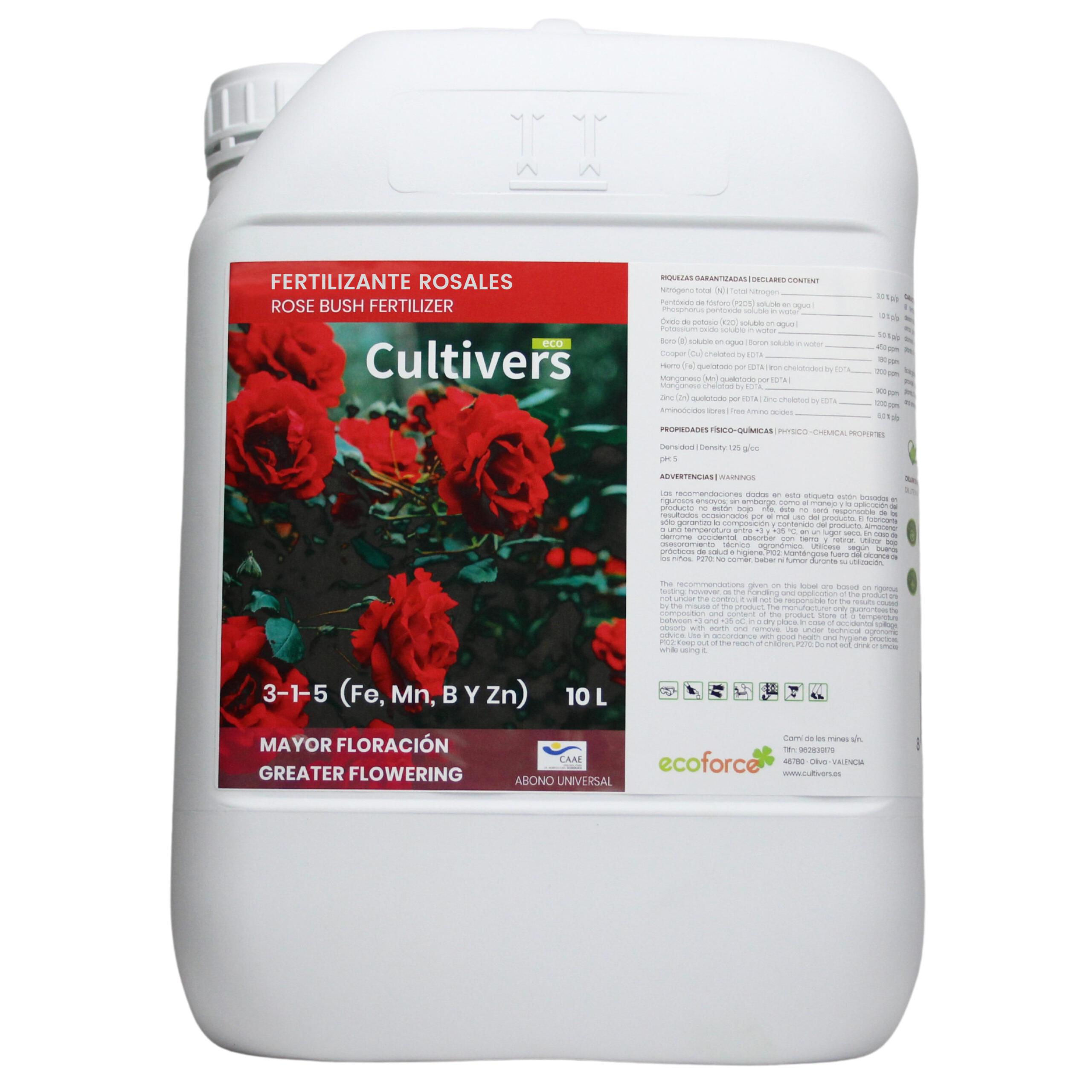 CULTIVERS Abono Rosales Líquido Ecológico 10 L