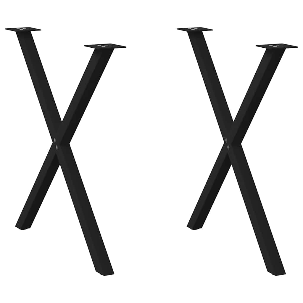 vidaXL Patas para mesa de comedor en forma de X (2 unidades) 70 x (72-73) cm, acero