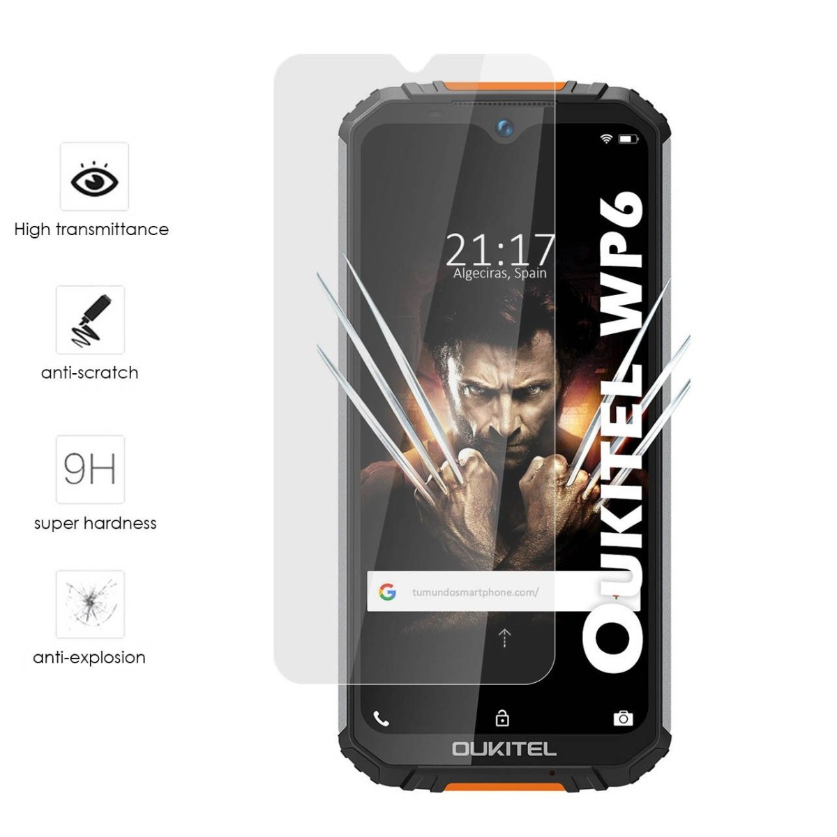 Tumundosmartphone Protector Cristal Templado para Oukitel Wp6 Vidrio