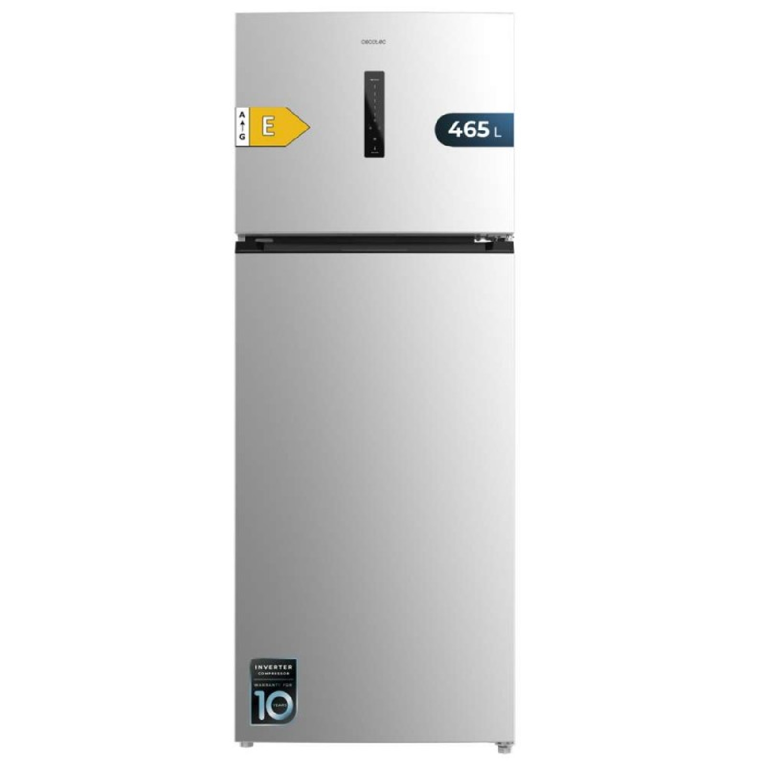 Cecotec Frigorífico Combi No Frost Bolero CoolMarket 2D 465 NF Inox E. Frigorífico inoxidable de 2 puertas, 465L
