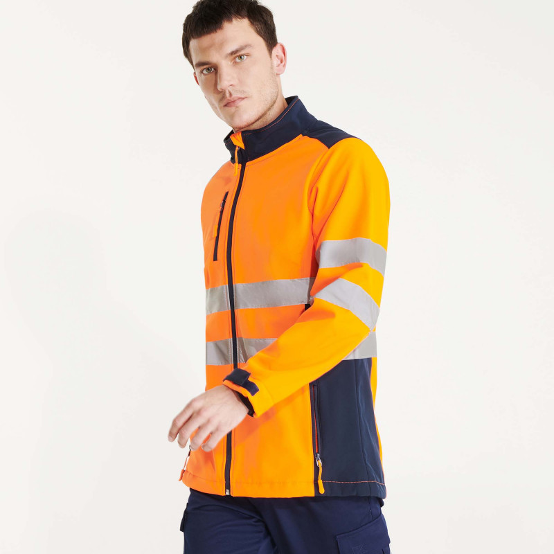 Chaqueta Softshell bicolor de alta visibilidad von cintas reflectantes ANTARES ROLY