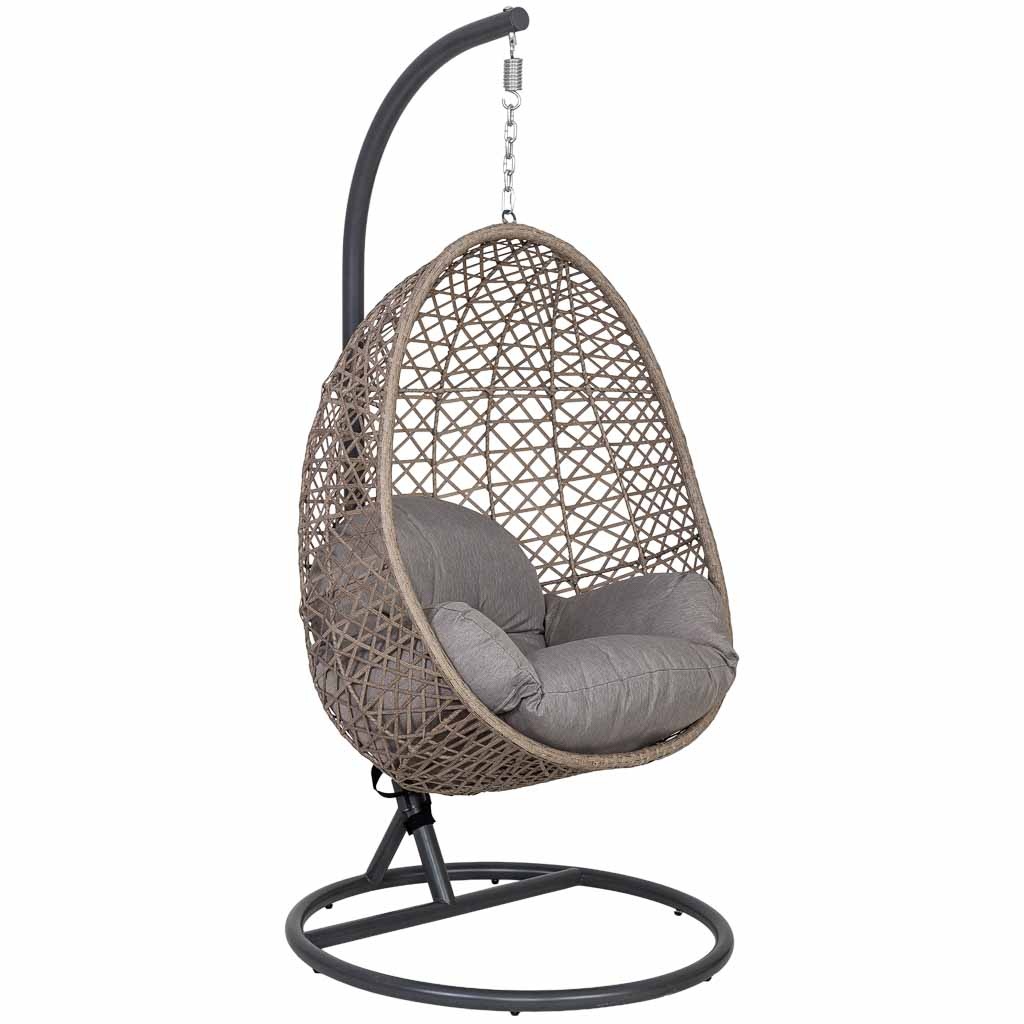 Wonderlust Deco - Sillón colgante, aluminio, cojin marrón, D95x195, Asiento: 85x65x113cm Marrón D95x195h cm