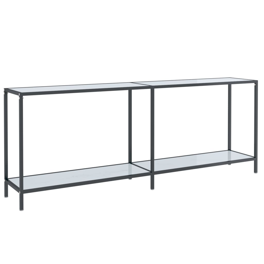 Vidaxl Mesa Consola Transparente Vidrio Templado 200x35x75,5 Cm Transparente