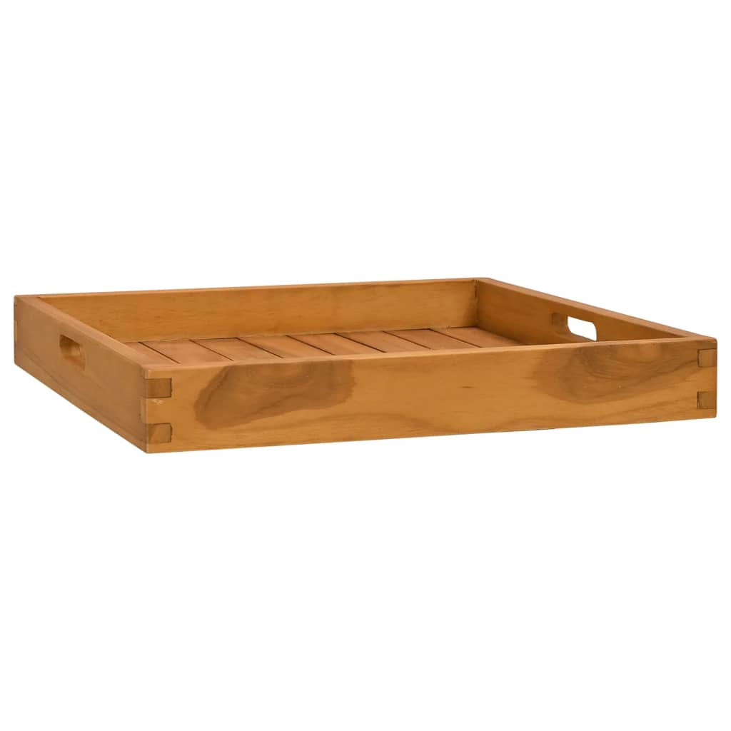 vidaXL Madera de Teca Maciza Bandeja Servir Plato Fruta Desayuno Té Dimensiones 60 x 35 cm,  50 x 50 cm,  60 x 60 cm y mas