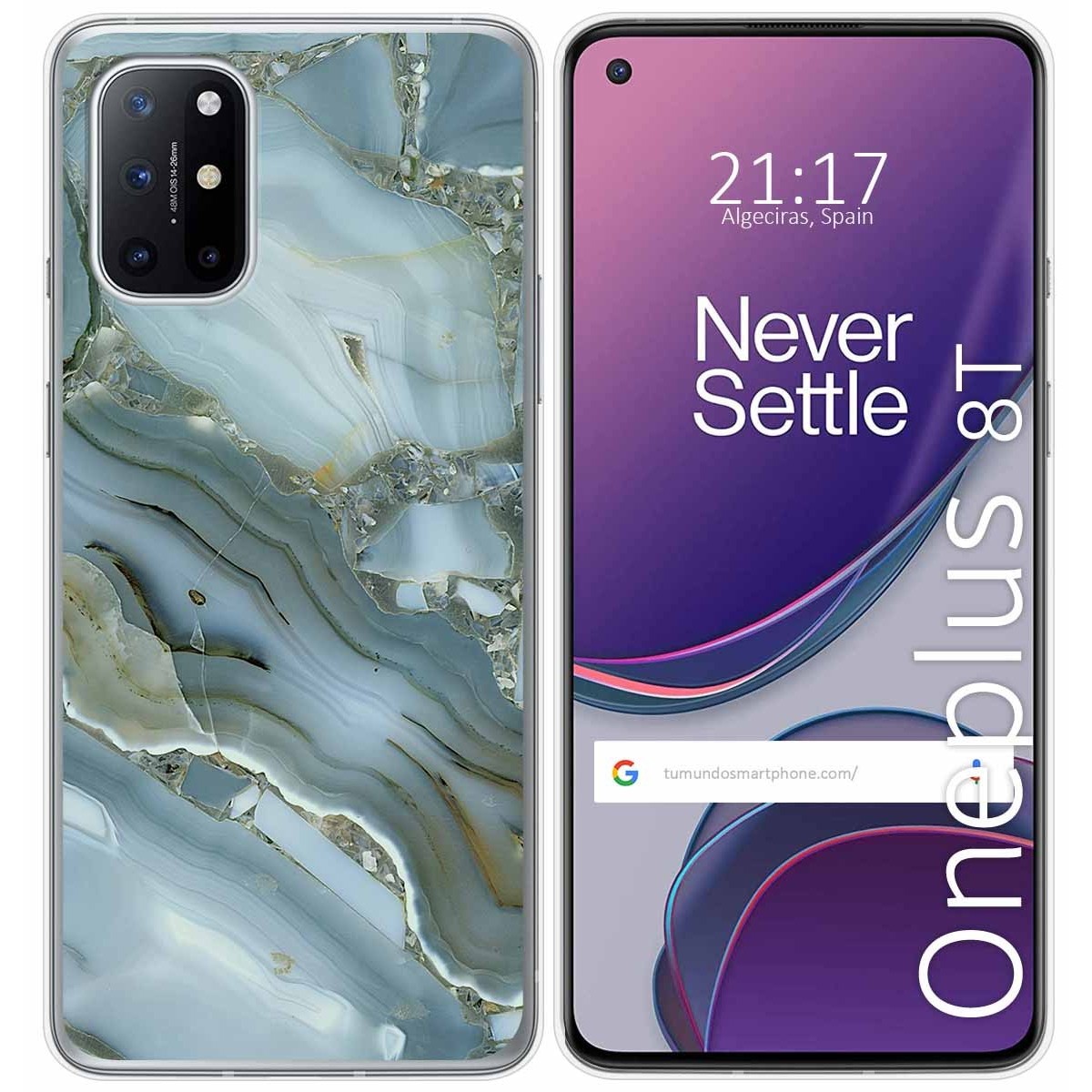 Tumundosmartphone Funda Gel Tpu para OnePlus 8T 5G diseño Mármol 09 Dibujos